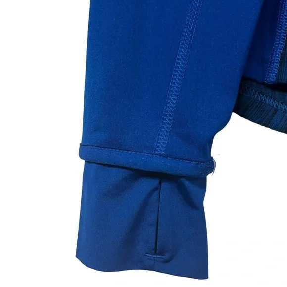 Adidas Top M Blue‎ Reflective Quarter Zip Hi Lo Thumbholes Climalite Athleisure - Picture 2 of 13